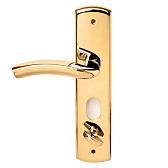 Дверная ручка на планке Apecs HP-68.2176-C-G-R правая (золото)