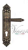 Дверная ручка Venezia на планке PL96 мод. Castello (ант. бронза) под цилиндр