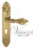 Дверная ручка Venezia на планке PL90 мод. Florence (полир. латунь) под цилиндр